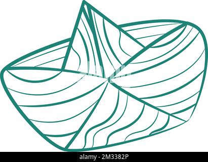 Isolated sketch of a paper boat Vector Stock Vektor