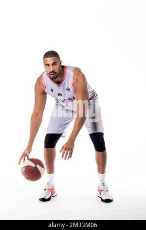 Ryan Richards posiert bei einem Fotoshooting des belgischen Basketballteams Phoenix Brussels vor der EuroMillions League 2020-2021, Freitag, den 09. Oktober 2020 in Brüssel. BELGA FOTO JASPER JACOBS Stockfoto