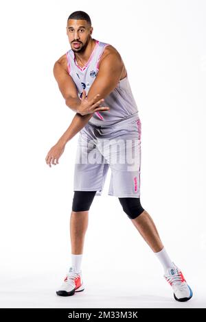 Ryan Richards posiert bei einem Fotoshooting des belgischen Basketballteams Phoenix Brussels vor der EuroMillions League 2020-2021, Freitag, den 09. Oktober 2020 in Brüssel. BELGA FOTO JASPER JACOBS Stockfoto