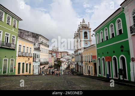 salvador, bahia, brasilien - novembro 20, 2022:Blick von Pelourinho, historisches Zentrum von Salvador. Stockfoto