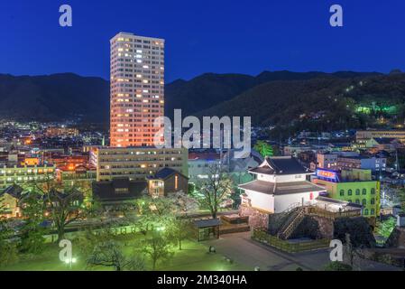 Kofu, Yamanashi, Japan downtown cityscape at twilight. Stock Photo