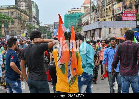 Kalkutta, Westbengalen, Indien - 21.. Juli 2022 : All India Trinamool Congress Party, AITC oder TMC, auf der Ekushe July, Shadid Dibas, Martyrs Day Kundgebung. Stockfoto