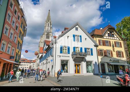 Einkaufsstraße, Fußgängerzone, Wessenbergstraße, Altstadt, Münster Unserer Lieben Frau, Konstanz, Baden-Württemberg, Deutschland Stockfoto