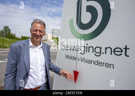 CM - MC Sozialversicherungs-Vorsitzender Luc Van Gorp, Foto auf einer Sitzung des CM - MC Sozialversicherung anlässlich des Rerum Novarum, Donnerstag, den 13. Mai 2021 in Oudenaarde. BELGA FOTO NICOLAS MAETERLINCK Stockfoto