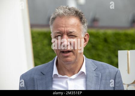 CM - MC Sozialversicherungs-Vorsitzender Luc Van Gorp, Foto auf einer Sitzung des CM - MC Sozialversicherung anlässlich des Rerum Novarum, Donnerstag, den 13. Mai 2021 in Oudenaarde. BELGA FOTO NICOLAS MAETERLINCK Stockfoto