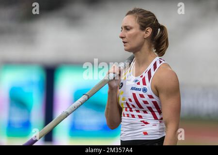 Die belgische Fanny Smets wurde während des Wettkampfs der Frauen beim European Athletics Team Championships First League Athletics Meeting am Samstag, den 19. Juni 2021, in Cluj-Napoca, Rumänien, fotografiert. BELGA FOTO ULF SCHILLER Stockfoto