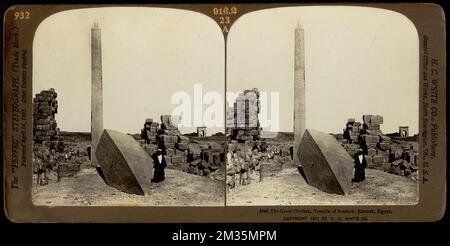 Der große Obelisk, der Tempel des Ammons, Karnak, Ägypten, archäologische Stätten, Obelisken, Tempel des Amon Karnak, Ägypten Stockfoto