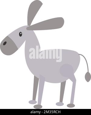 Isoliert Esel Symbol Domestic Tier Krippe Charakter Vektor Stock Vektor