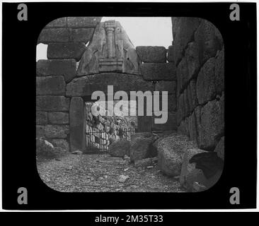 Greece - Lion Gate, Mycenae , Archaeological sites, Tombs & sepulchral monuments, Gates. Nicholas Catsimpoolas Collection Stock Photo