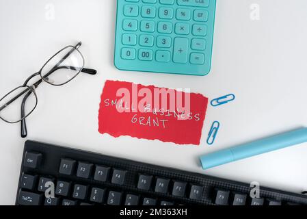 Konzeptionelle Darstellung des Zuschusses für kleine Unternehmen. Geschäftsübersicht ein Privatunternehmen, das für seine begrenzte Größe bekannt ist Stockfoto