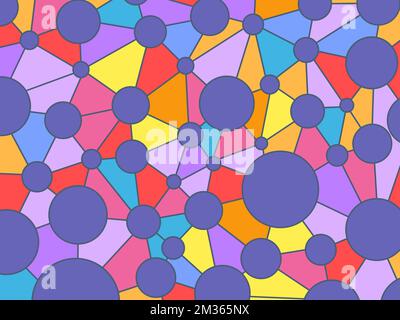Moleküle wissenschaftlicher geometrischer Hintergrund, Physik und Chemie. Runde Kugeln Stock Vektor