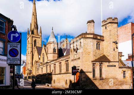 Die Cathedral Church of St Marie ist die römisch-katholische Kathedrale in Sheffield, South Yorkshire, Yorkshire und The Humber, England, Vereinigtes Königreich, EUR Stockfoto