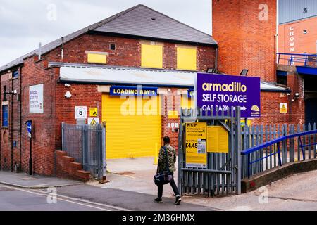 Armadillo Self Storage. The Big Yellow Group is a self-storage company based in Bagshot, England. The company is ranked the largest self-storage compa Stock Photo