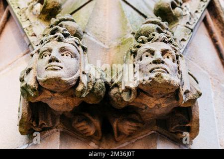 Detail sculptures. The Cathedral Church of St Peter and St Paul, Sheffield, more commonly known as Sheffield Cathedral, is the cathedral church for th Stock Photo