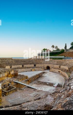 Amphitheater von Tarragona römischen Ruinen bei Sonnenuntergang in Katalonien Spanien Stockfoto