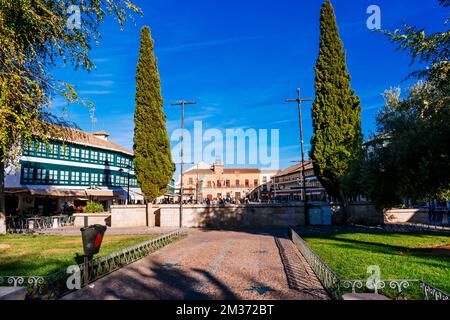 Plaza Mayor, Main square, in Almagro, Ciudad Real, Castila La Mancha, Spain, Europe Stock Photo