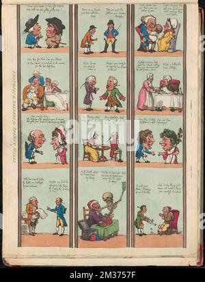 Groteske Grenzen für Zimmer und Flure, Konversation, Essen und Trinken, Skelette. Thomas Rowlandson (1756-1827). Ausdrucke und Zeichnungen Stockfoto