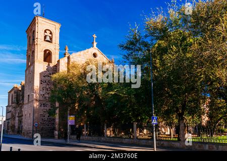 Kirche und Kloster der Himmelfahrt von Calatrava. Convento de la Asunción de Calatrava. Es wurde 1519 als Krankenhaus gebaut. Später wurde es so Stockfoto