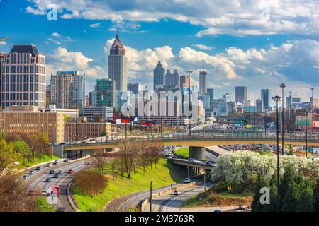 Die Skyline von Atlanta, Georgia, USA an einem Frühlingstag. Stockfoto