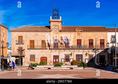 Town Hall of Almagro in the Plaza Mayor, Main square. Almagro, Ciudad Real, Castila La Mancha, Spain, Europe Stock Photo