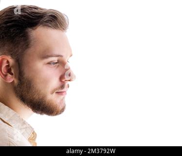Männergesicht, Nahaufnahme Stockfoto