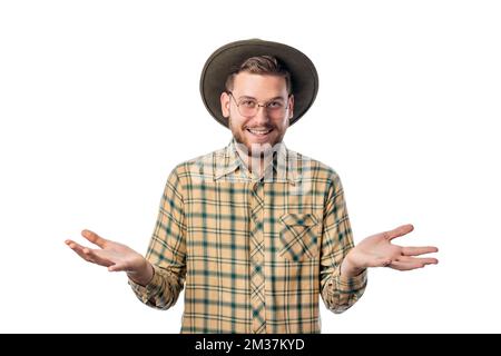 Männlich im Hutporträt Stockfoto