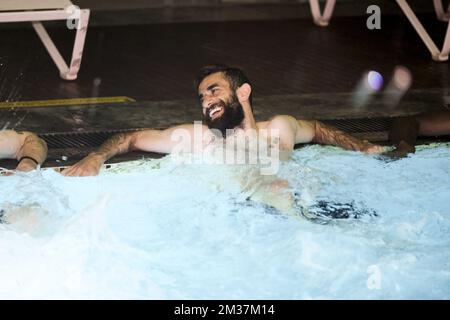 Ali Gholizadeh von Charleroi, im Schwimmbad des Wintertrainingslagers der belgischen Fußballmannschaft Sporting Charleroi in Antalya, Türkei, Samstag, 08. Januar 2022. BELGA FOTO NICOLAS LAMBERT Stockfoto