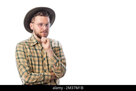 Mann mit Hutporträt Stockfoto