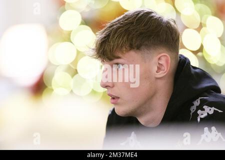 Nauris Petkevicius von Charleroi wurde am Montag, den 10. Januar 2022, im Wintertrainingslager der belgischen Fußballmannschaft Sporting Charleroi in Antalya (Türkei) abgebildet. BELGA FOTO NICOLAS LAMBERT Stockfoto