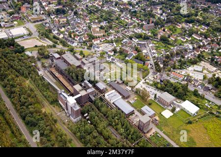 Luftaufnahme, Industriedenkmal Kokerei Hansa im Bezirk Huckarde in Dortmund, Ruhrgebiet, Nordrhein-Westfalen, Deutschland, Deutschland, Dortmund, Europa Stockfoto