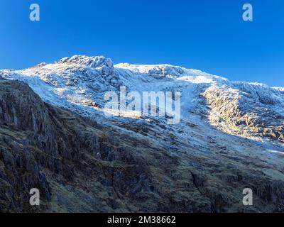 Rime ice on the summit of Esk Pike, Langdale, Lake District, UK. Stock Photo