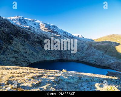 Rime ice on the summit of Esk Pike, Langdale, Lake District, UK. Stock Photo