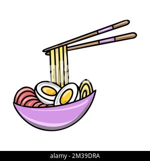 Vector Ramen Flat Design Japan Ikone Stock Vektor