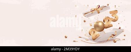 2023 Neujahrsweiß Stock Vektor