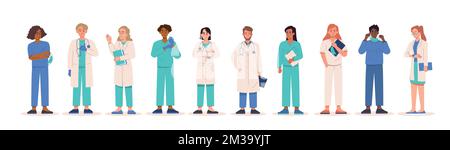 Team of doctors set Stock Vector