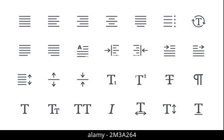 Edit Text icons set Stock Vektor