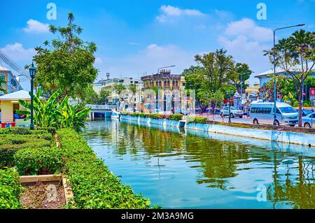 ROP Krung Canal im Herzen der Altstadt von Bangkok, Thailand Stockfoto