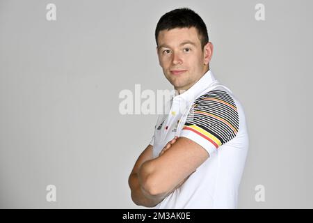 Daan Cox posiert für den Fotografen bei einem Fotoshooting für das belgische Olympische Komitee BOIC - COIB im Vorfeld der World Games 2022 Sportveranstaltung, Montag, 20. Juni 2022 in Deurne, Antwerpen. BELGA FOTO DIRK WAEM Stockfoto