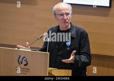 Philippe Geluck im Bild bei den Feierlichkeiten zum fünfzigsten Jahrestag des parlaments der Föderation Wallonien Brüssel (Federatie Wallonie Bruxelles - Federatie Wallonie Brussel) in Brüssel, Dienstag, den 21. Juni 2022. BELGA FOTO LAURIE DIEFFEMBACQ Stockfoto