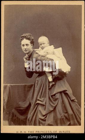 H.R.H. the Princess of Wales , Princesses, Alexandra, Queen, consort of Edward VII, King of Great Britain, 1844-1925, Louise, Princess Royal, Duchess of Fife, 1867-1931, Carte de Visite Collection Stock Photo