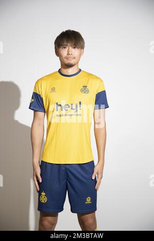 Koki Machida von Union posiert für den Fotografen beim Fotoshooting 2022-2023 des belgischen Jupiler Pro League Clubs Royale Union Saint-Gilloise RUSG in Lier, Mittwoch, den 17. August 2022. BELGA FOTO NICOLAS MAETERLINCK Stockfoto