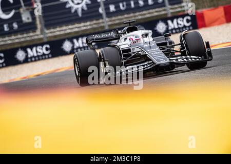Scuderia AlphaTauri der Franzose Pierre Gasly wird am Freitag, den 26. August 2022, bei einem Training beim Grand Prix F1 von Belgien in Spa-Francorchamps gesehen. Der Formel-1-Grand-Prix von Spa-Francorchamps findet an diesem Wochenende vom 26.. Bis 28.. August statt. BELGA FOTO JONAS ROOSENS Stockfoto