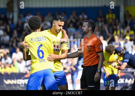 Westerlo's Nacer Chadli im Bild während eines Fußballschlages zwischen KVC Westerlo und RSC Anderlecht, Sonntag, 11. September 2022 in Westerlo, am 8. Tag der ersten Division der belgischen Meisterschaft 2022-2023 in der 'Jupiler Pro League'. BELGA FOTO TOM GOYVAERTS Stockfoto