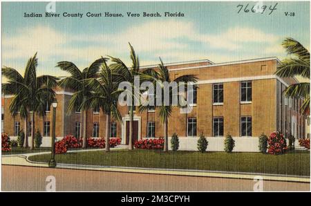 Indian River County Court House, Vero Beach, Florida, Courthouses, Tichnor Brothers Collection, Postkarten der Vereinigten Staaten Stockfoto