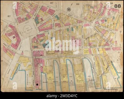 Versicherungskarten Boston Band 4 : umfasst Teile von Charlestown, East Cambridge, Cambridge Port, Old Cambridge & Somerville : Plate 88 , Fire Risk Assessment, Massachusetts, Boston, Maps, Charlestown Boston, Massachusetts, Norman B. Leventhal Map Center Collection Stockfoto