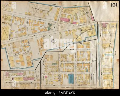 Insurance maps of Boston volume 4 : comprising portions of Charlestown, East Cambridge, Cambridge Port, Old Cambridge & Somerville : plate 101 , Fire risk assessment, Massachusetts, Cambridge, Maps, Cambridge Mass., Maps Norman B. Leventhal Map Center Collection Stockfoto