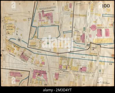 Versicherungskarten Boston Band 4 : umfasst Teile von Charlestown, East Cambridge, Cambridge Port, Old Cambridge & Somerville : Plate 100 , Fire Risk Assessment, Massachusetts, Cambridge, Maps, Cambridge Mass., Maps Norman B. Leventhal Map Center Kollektion Stockfoto