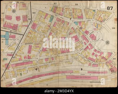 Versicherungskarten Boston Band 4 : umfasst Teile von Charlestown, East Cambridge, Cambridge Port, Old Cambridge & Somerville : Plate 87 , Fire Risk Assessment, Massachusetts, Boston, Maps, Charlestown Boston, Massachusetts, Norman B. Leventhal Map Center Collection Stockfoto
