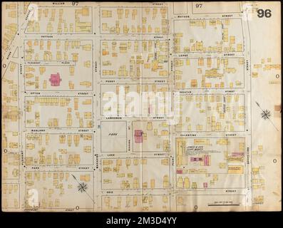Insurance maps of Boston volume 4 : comprising portions of Charlestown, East Cambridge, Cambridge Port, Old Cambridge & Somerville : plate 96 , Fire risk assessment, Massachusetts, Cambridge, Maps, Cambridge Mass., Maps Norman B. Leventhal Map Center Collection Stockfoto