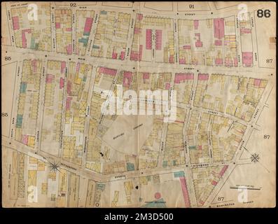 Insurance maps of Boston volume 4 : comprising portions of Charlestown, East Cambridge, Cambridge Port, Old Cambridge & Somerville : plate 86 , Fire risk assessment, Massachusetts, Boston, Maps, Charlestown Boston, Mass., Maps Norman B. Leventhal Map Center Collection Stockfoto